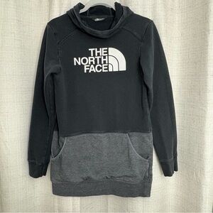 The North Face Women’s Long Tunic Hooded Cowl Neck Sweatshirt Black Grey Size S